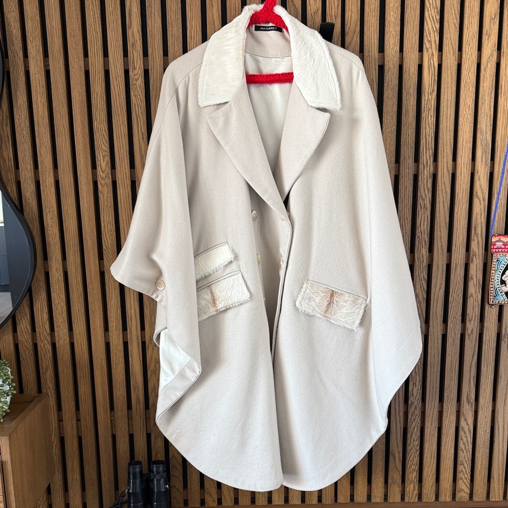 Elegant Cream Cape Coat